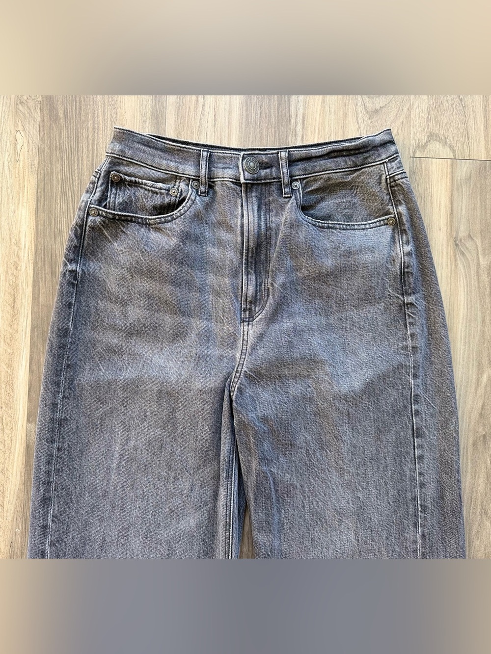 American Eagle Light Black High Rise Straight Leg Jeans Size 2 Regular - Picture 3 of 6